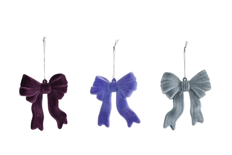 Hängende Skulptur „Schleife“, lila/violett/silber, A3, beflockt