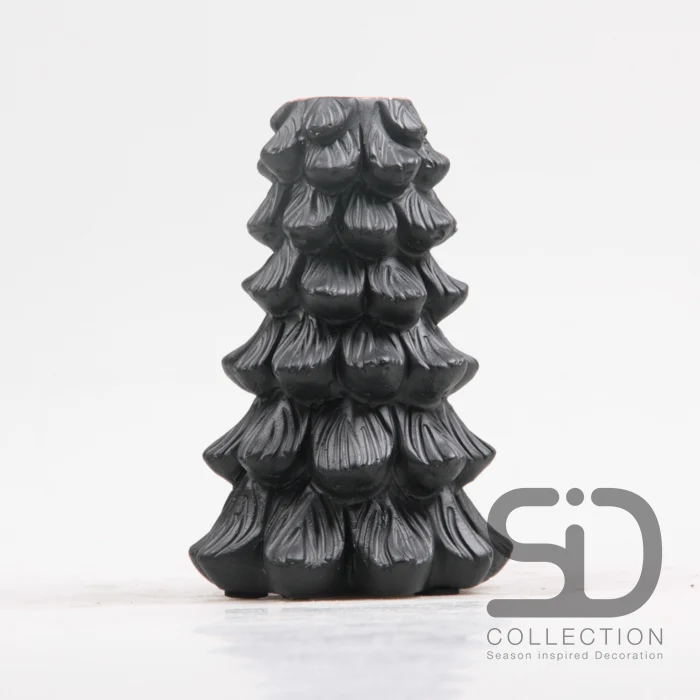 Kerzenständer Baum Zement 10x10x15 Schwarz