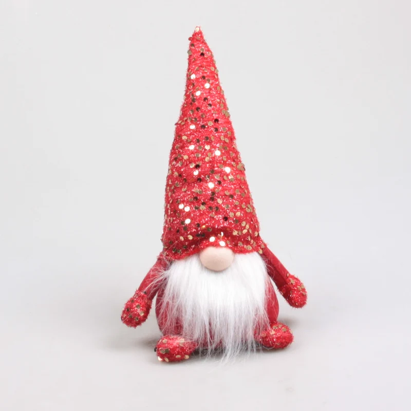 Weihnachtswichtel mit Pailletten 19x13x36 cm Rot