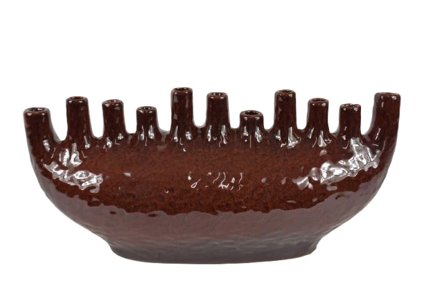 Dinan Keramikvase mit Ausguss, 50 x 17 x 23 cm, Warmrot