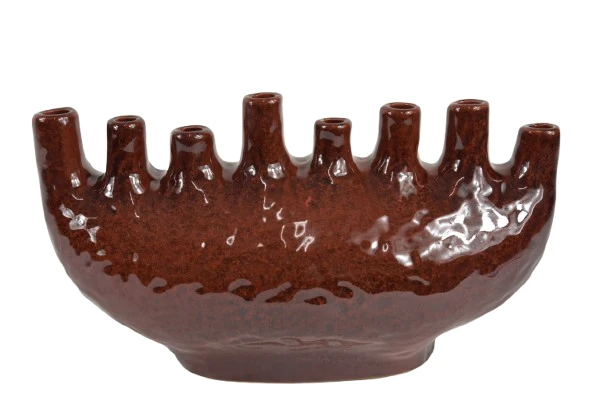 Dinan Keramikvase mit Ausguss, 34 x 13 x 20 cm, Warmrot