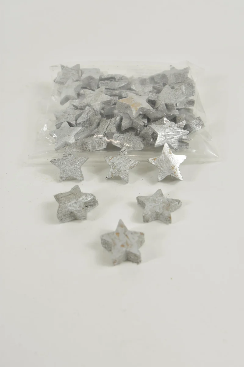 Kokossterne silber 3cm 50 Stück