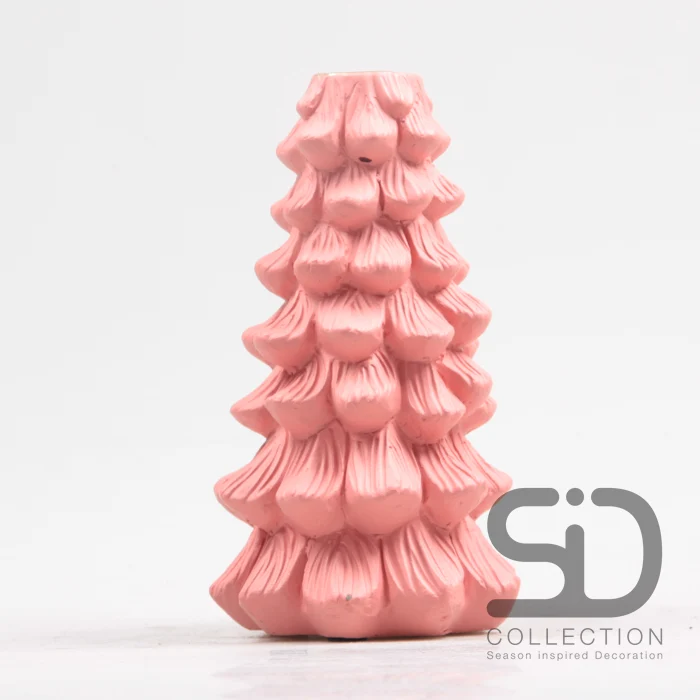 Kerzenständer Baum Zement 10x10x15 Altrosa