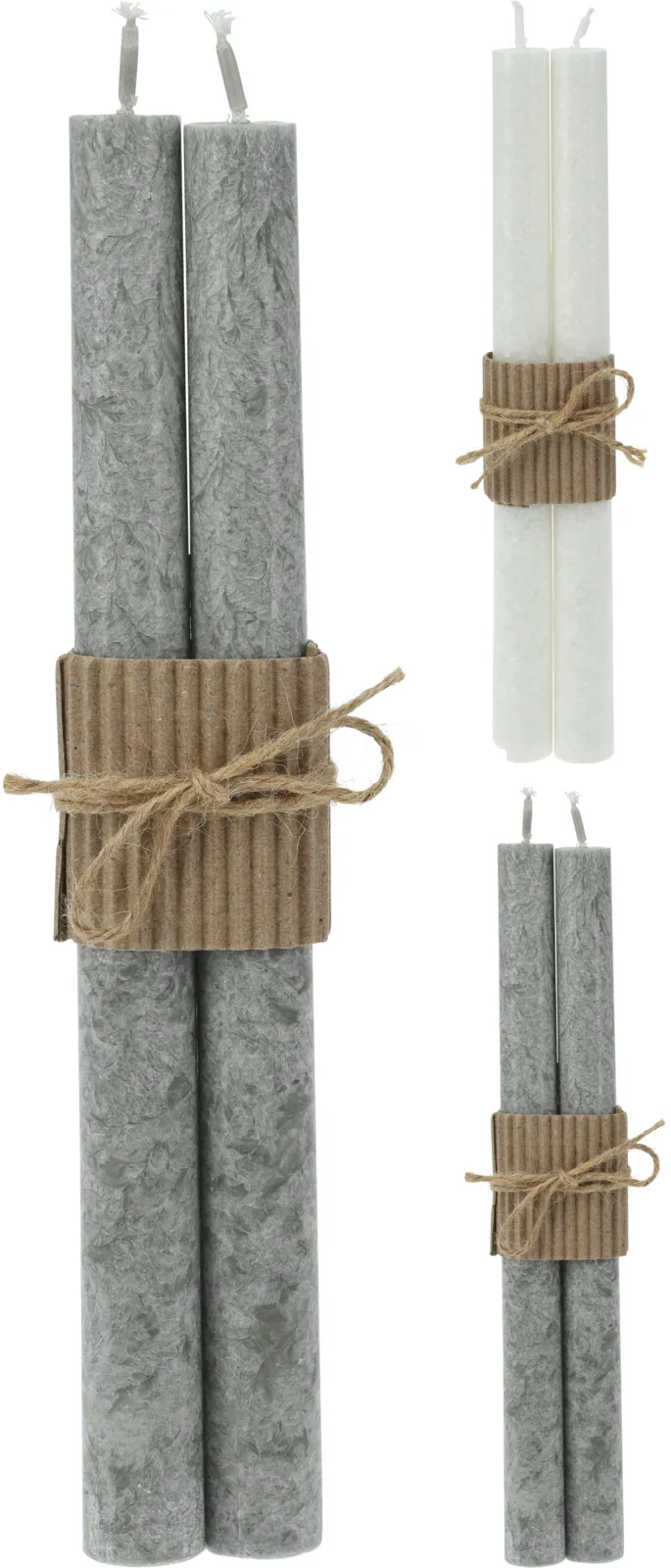 DINNERKERZEN-SET, 2 STÜCK, D2 H25CM, 2 ASSORTIERTE FARBEN, "MARMOR"