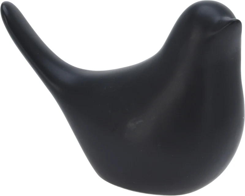 Vogel aus Polyresin, schwarz, 11 x 5 x 8 cm, 2 verschiedene Designs.