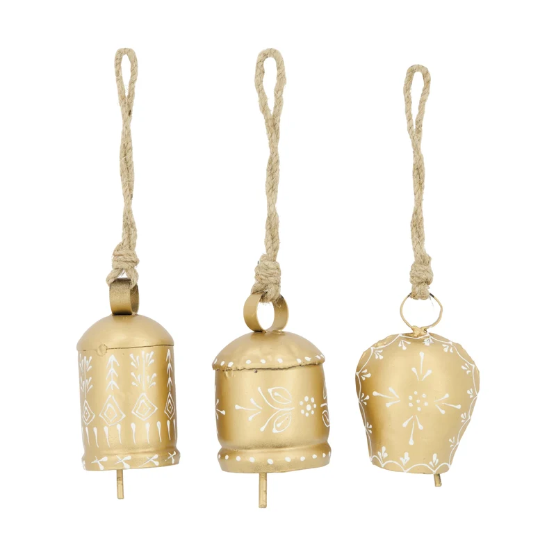Glockenmetall mit Aufhänger 6x6x9cm Gemischtes Gold