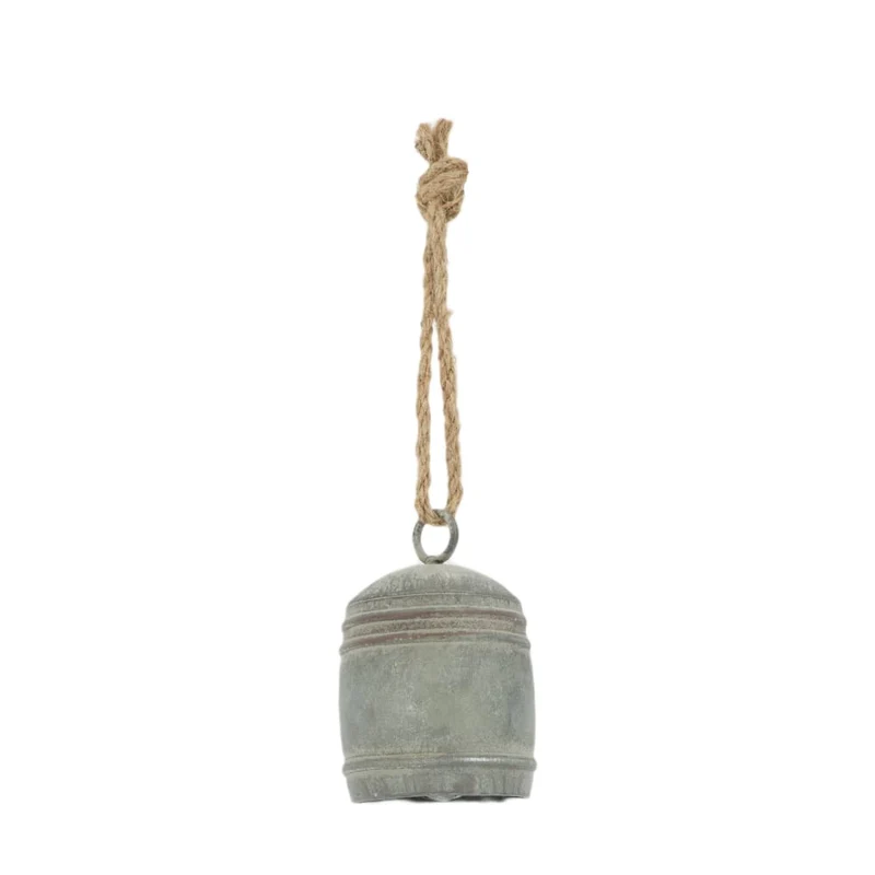Glocke Zink mit Aufhänger 7,5x7,5x12cm Dunkelgrau