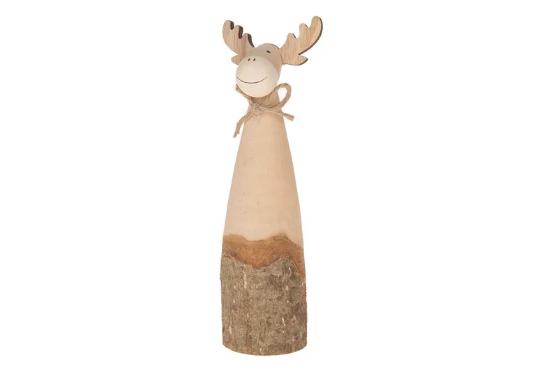 Holzhirsch 7,5x6x25,5cm Natur