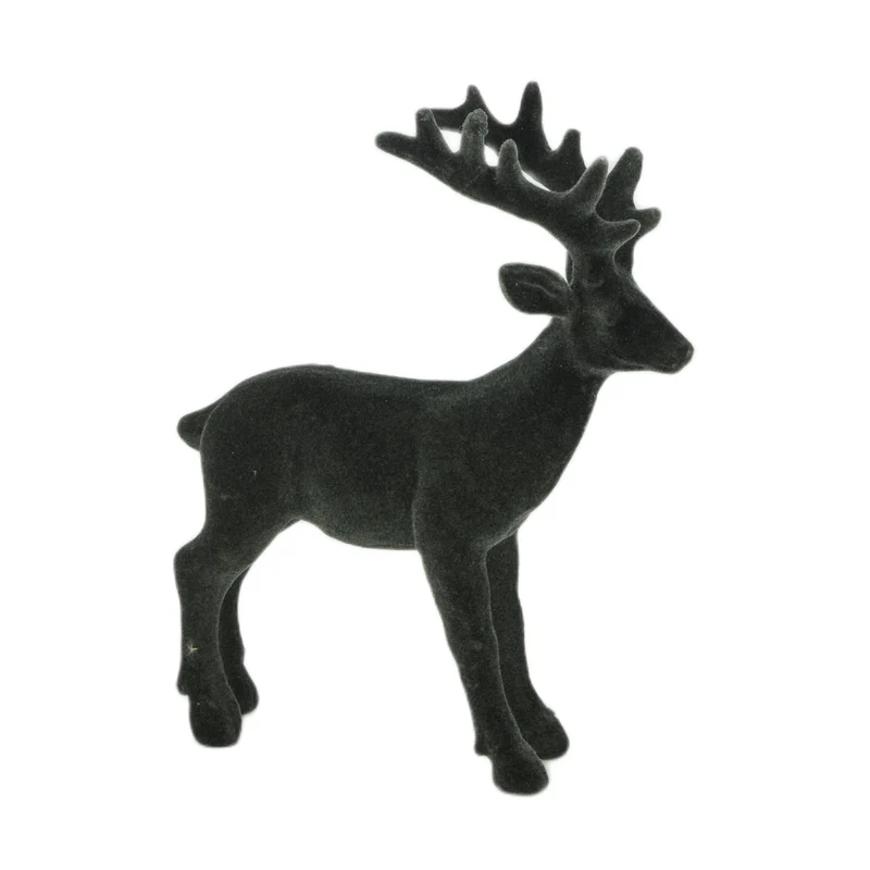 Figur Rentier aus Polyresin 15x3,5x18cm Grau