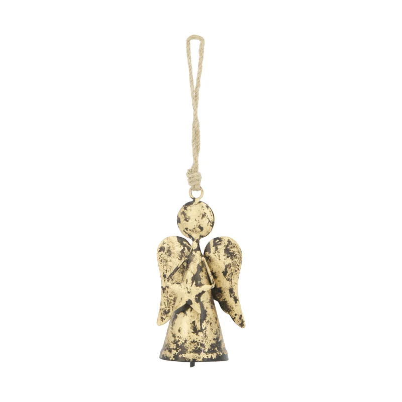 Engelsanhänger aus Metall, 8 x 6 x 14 cm, Antikgold