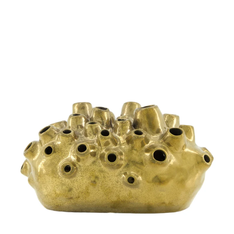 Keramikvase 27,5x14x15cm Gold