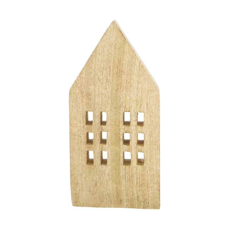 Statue aus Mangoholz, 13x3,5x28cm, Natur.
