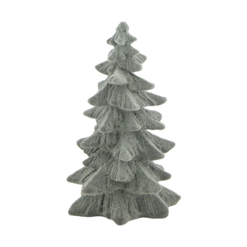 Baum aus Polyresin, 10 x 8,5 x 15,5 cm, Grau
