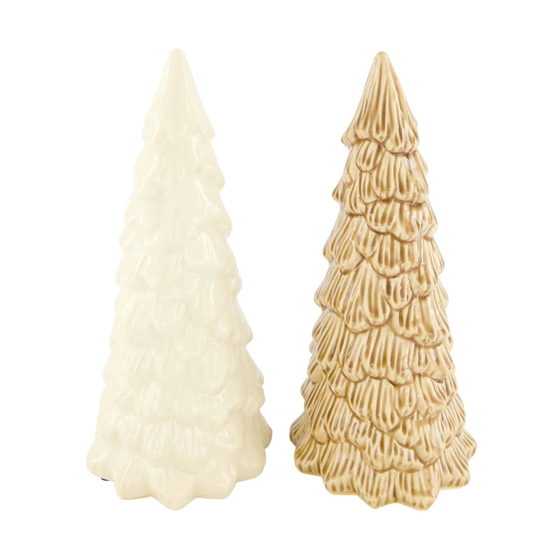 Baum-Keramikfigur, 11 x 11 x 26 cm, gemischtes Braun