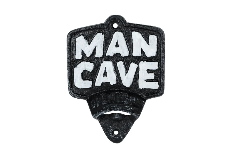 Bieröffner „Mancave“, antikschwarzes Gusseisen, 11,2 x 3,2 x 14,8 cm