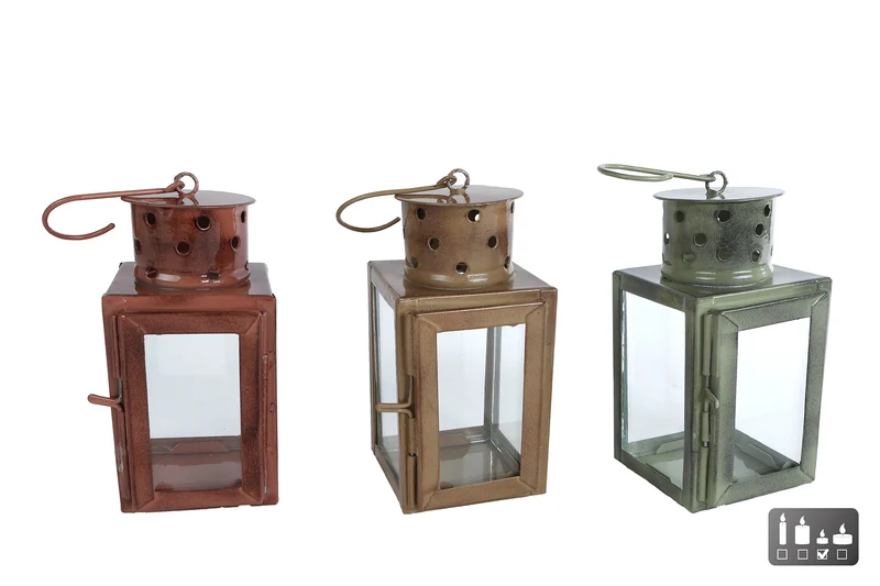 Laterne "Janne" XS, Farbe 3, sortiert, Metall/Glas, 7x7x13cm