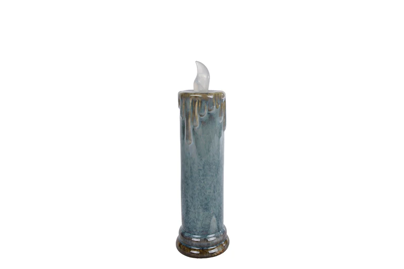 LED-Stimmungsleuchte "Candle" M, steingrau, Keramik, 7x7x22,5cm