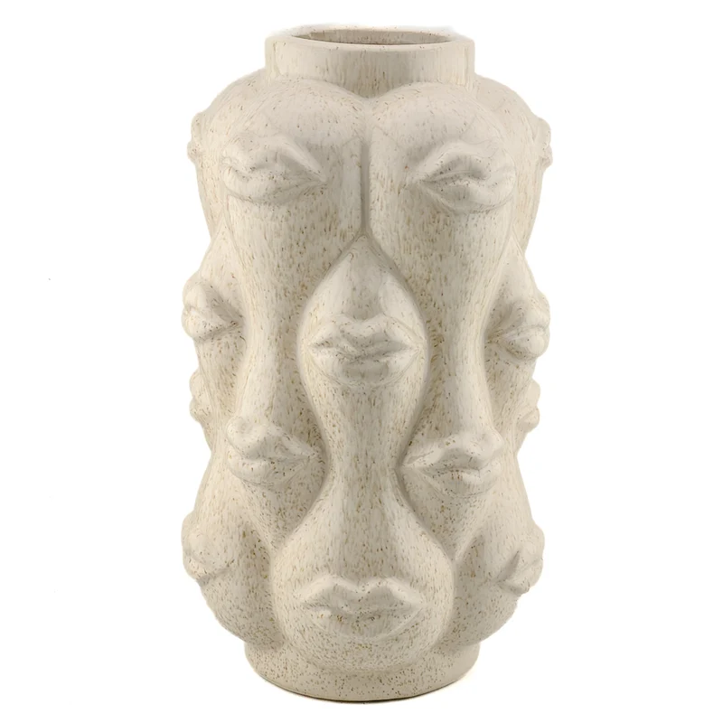 Keramikvase Lippenform beige 14x14x25cm