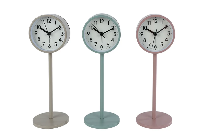 Uhr "Rikki" L rosa/grün/beige 3er-Set Metall 1xAA-Batterie 8x8x23cm