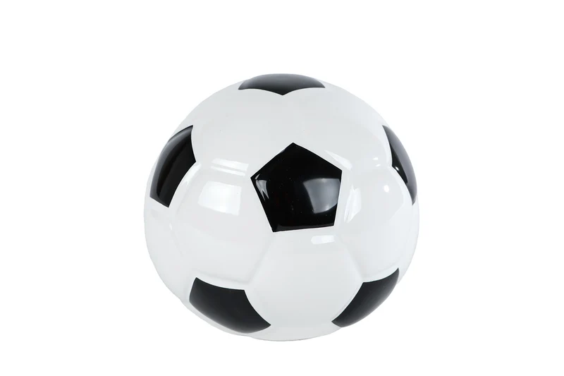 Spardose "Fußball" schwarz/weiß Keramik 12x12x10cm