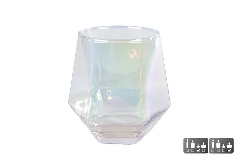 Teelichthalter „Neeltje“ Perlmuttglas 9x9x9,5cm