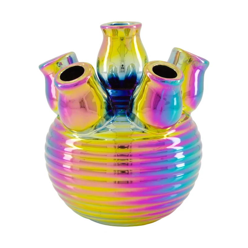 Keramikvase 16x16x17,5cm, Ölfarben