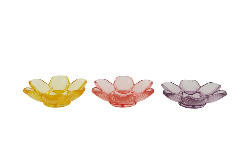 Kerzenhalter aus Glas 10,5 x 10,5 x 4,5 cm, verschiedene Ausführungen