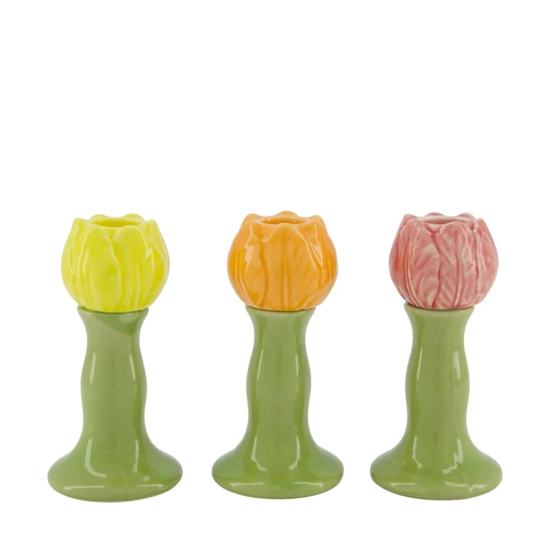 Kerzenhalter Blume Porzellan 6,3x6,3x12,5cm Gemischt