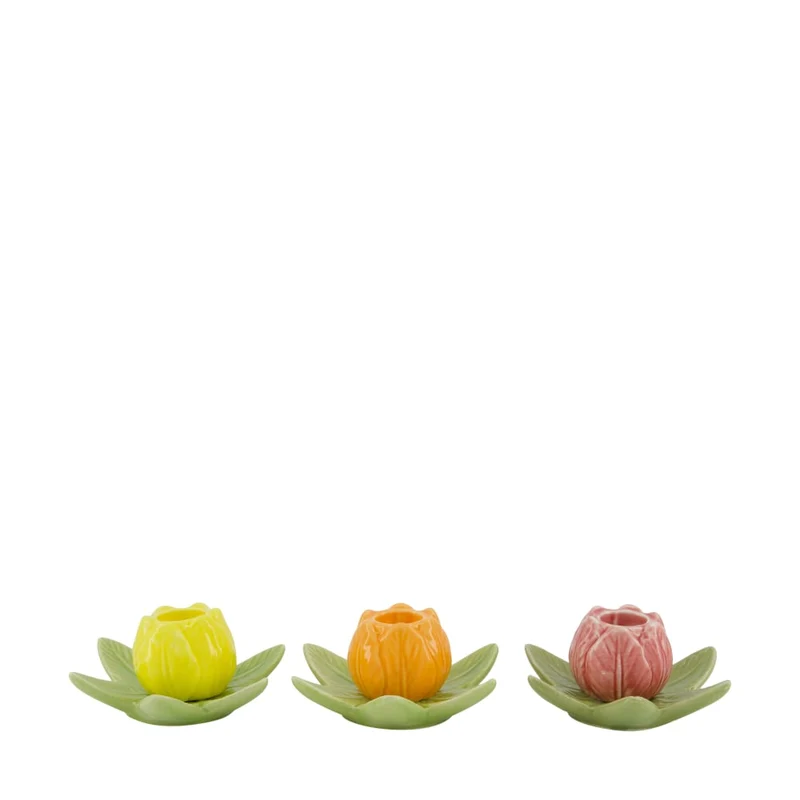 Kerzenhalter Blume Porzellan 10,8x9,3x5cm Gemischt