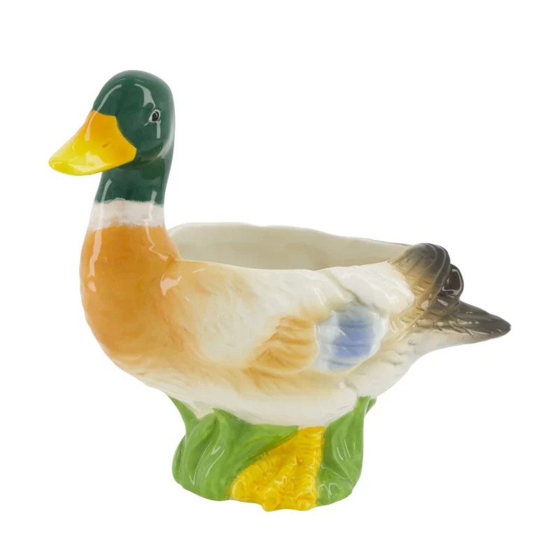 Pflanzgefäß Ente Keramik 18,1x8,8x16cm Mehrfarbig