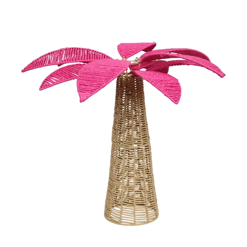 Palmenblatt-Papierschnur 60x60x60cm Rosa/Natur