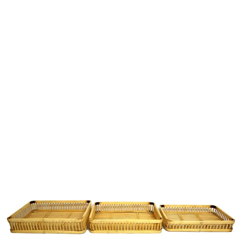 S/3 Tablett Bambus 51,5x36,5x10cm Natur