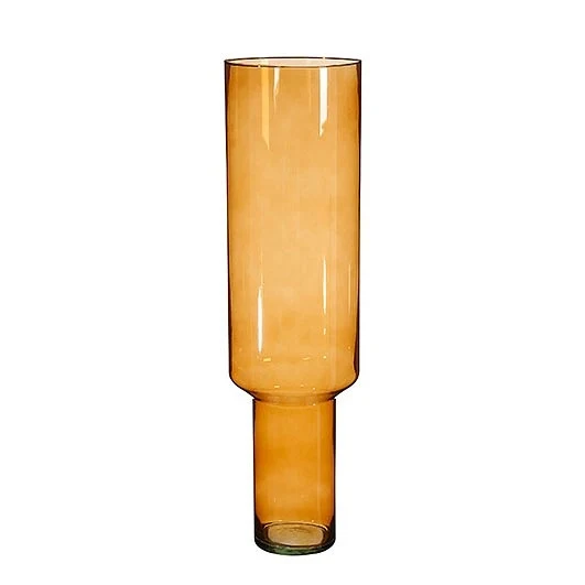 Fallon Vase aus recyceltem Glas, bernsteinfarben - H70 x D19 cm