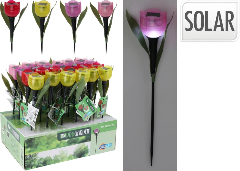 Gartenstecker Tulpe Solar 4 Farben sortiert D5 H30cm im Display