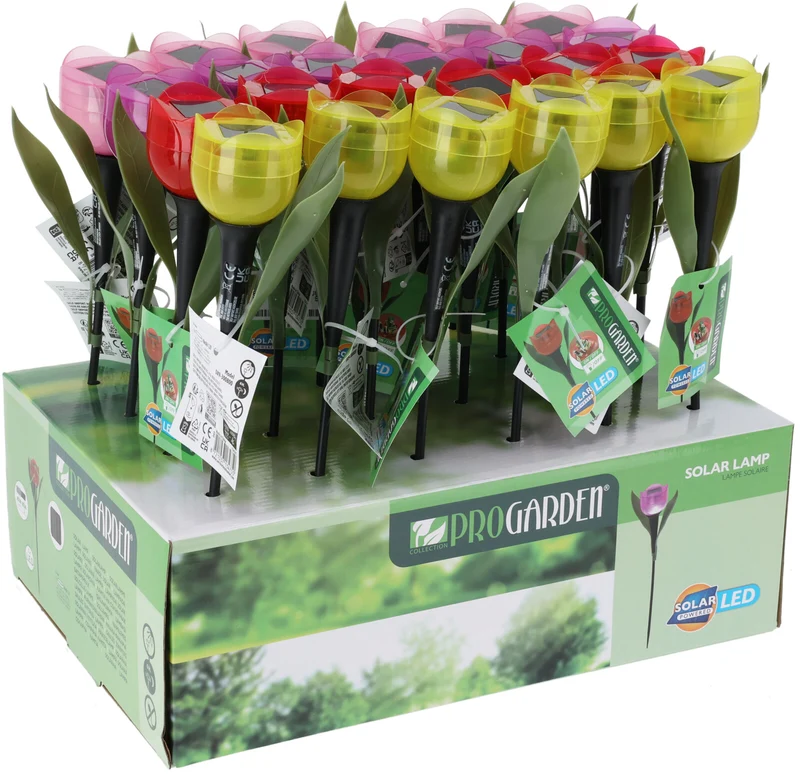 Gartenstecker Tulpe Solar 4 Farben sortiert D5 H30cm im Display