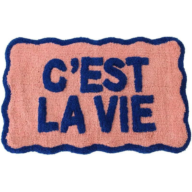 Badematte C'est La Vie Baumwolle Mehrfarbig 50x80cm