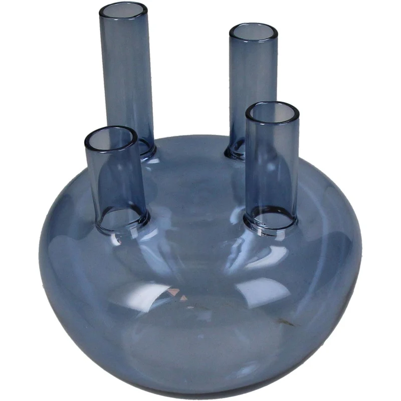 Vase Glas Blau 15x15x17cm