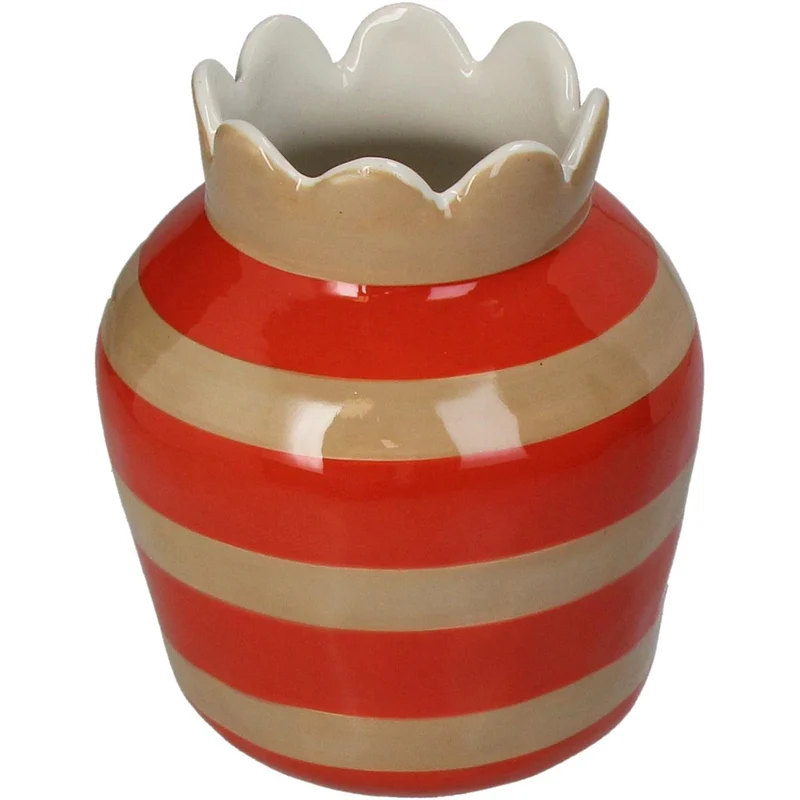 Vase Streifen Steinzeug Mehrfarbig 14,3x14,3x17,5cm