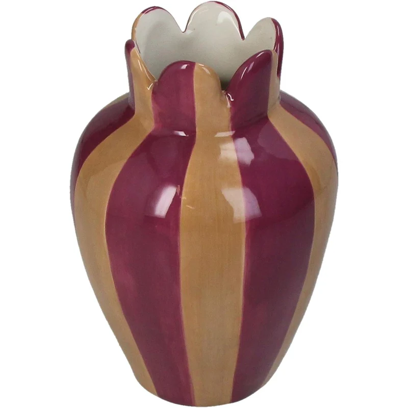 Vase Streifen Steinzeug Mehrfarbig 10.8x10.8x16.4cm