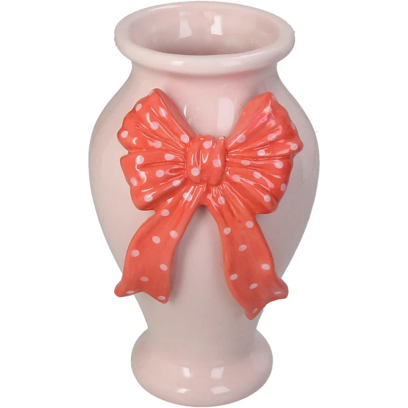 Vase Bow Dolomit Rosa 13x12x20cm