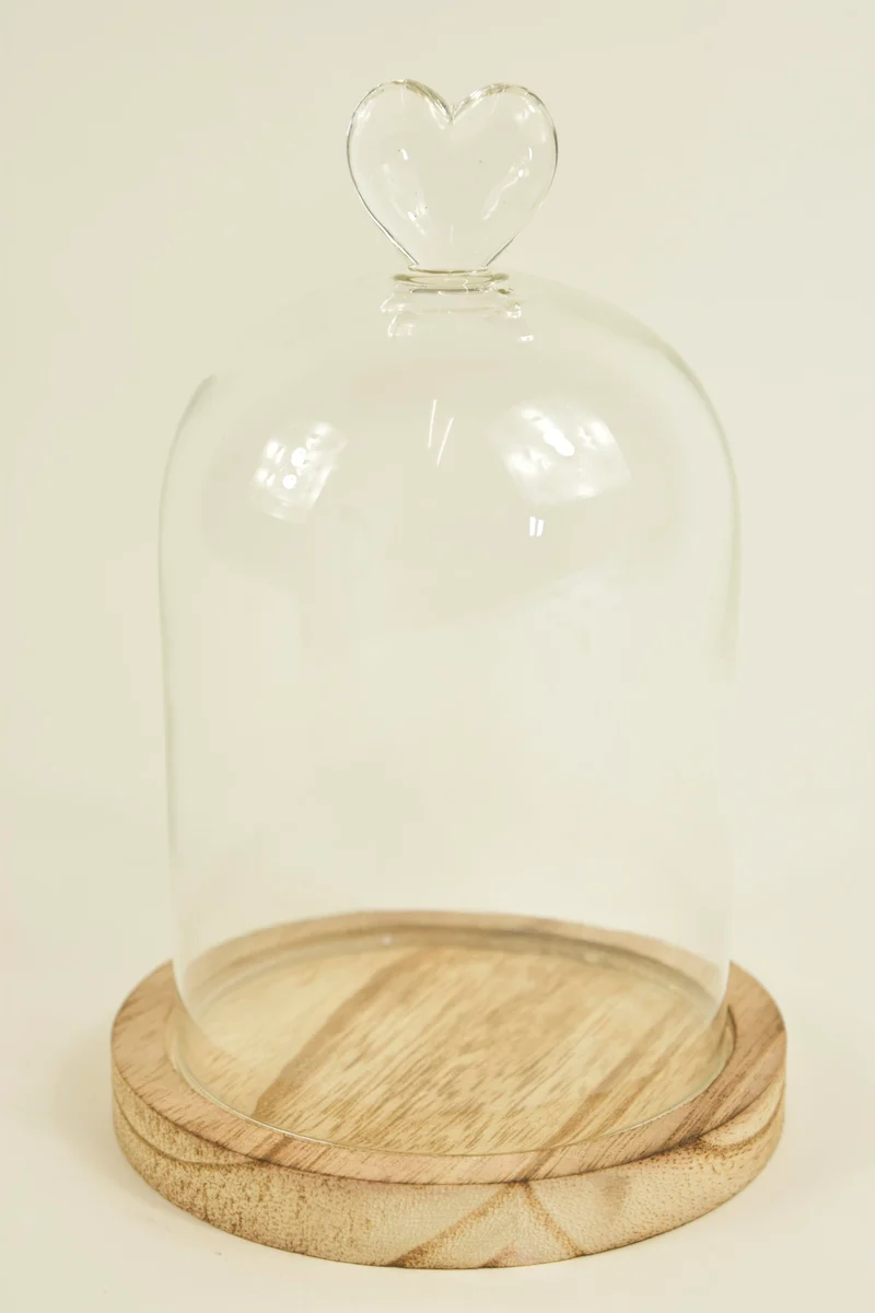 BELL GLASHERZ D11X16,5H AUF HOLZSOCKEL NATUR