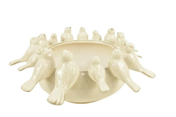 SCHALE/VÖGEL KERAMIK D43X19H CREME