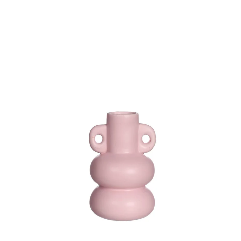Chubby Vase - Kerzenhalter Ø7,6xH12cm rosa