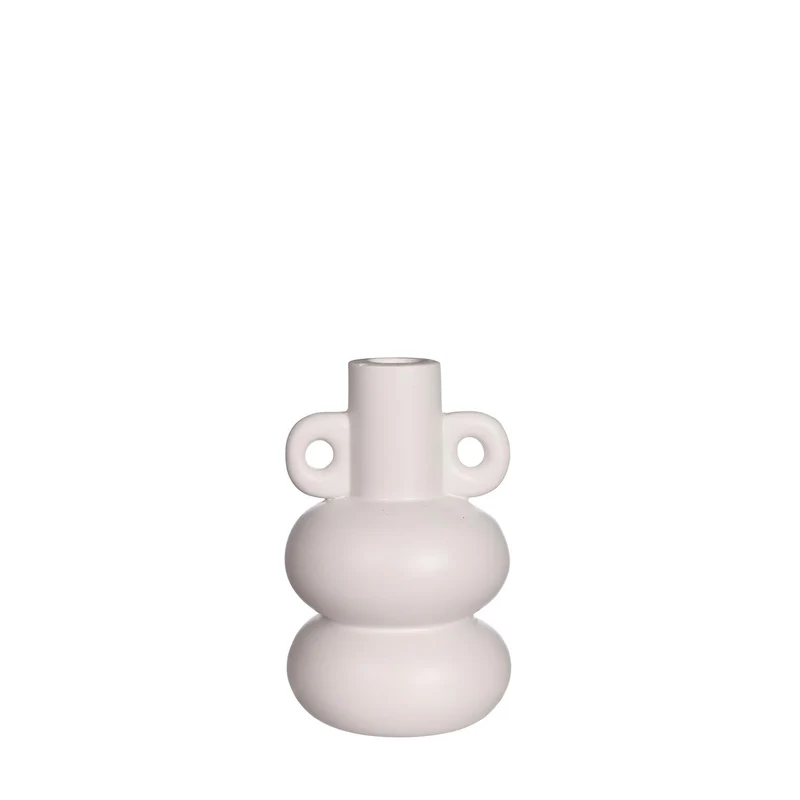 Chubby Vase - Kerzenhalter Ø7,6 x H.12 gebrochenes Weiß