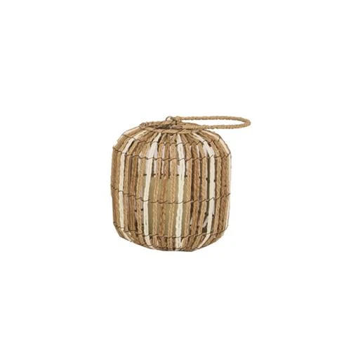 Laterne Uvita mit LED-Licht D19 H19cm Natur/Weiß