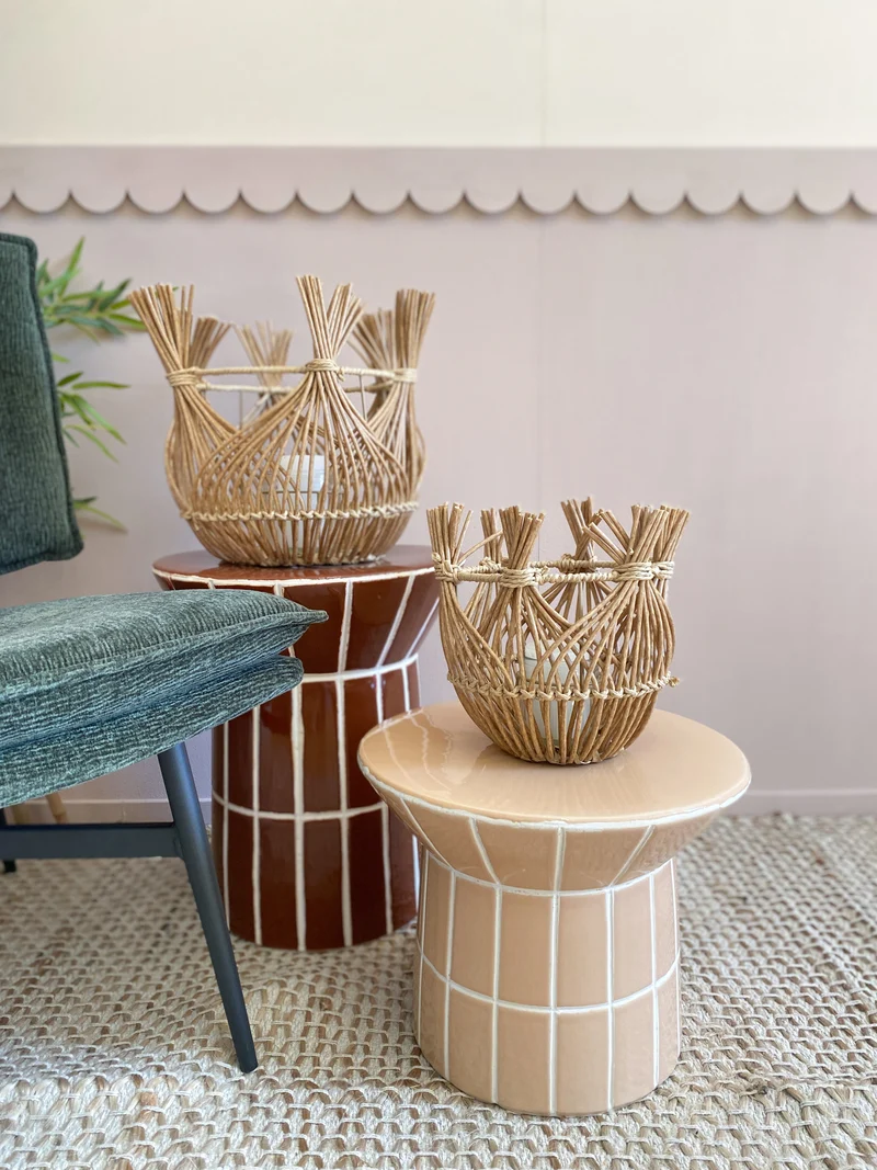 Laterne Mastatal PE Rattan Ø32 H30cm Natur