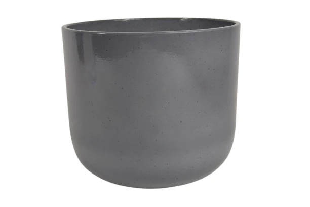 Blumentopf Boule Granit grau glänzend 32cm