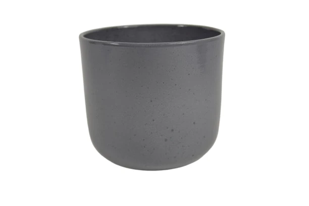 Blumentopf Boule Granit grau glänzend 16cm