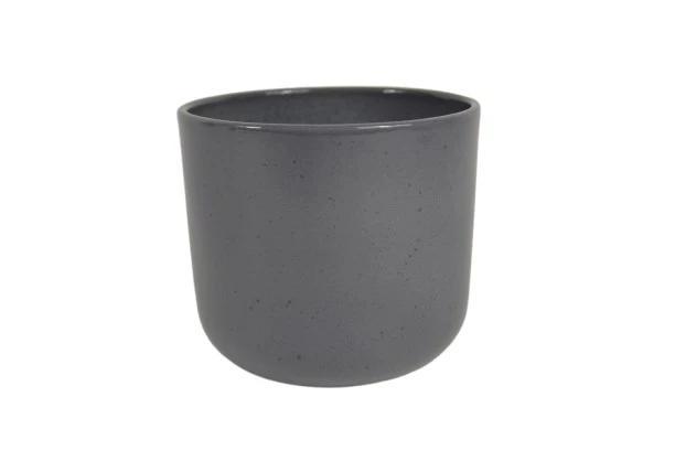 Blumentopf Boule Granit grau glänzend 14cm
