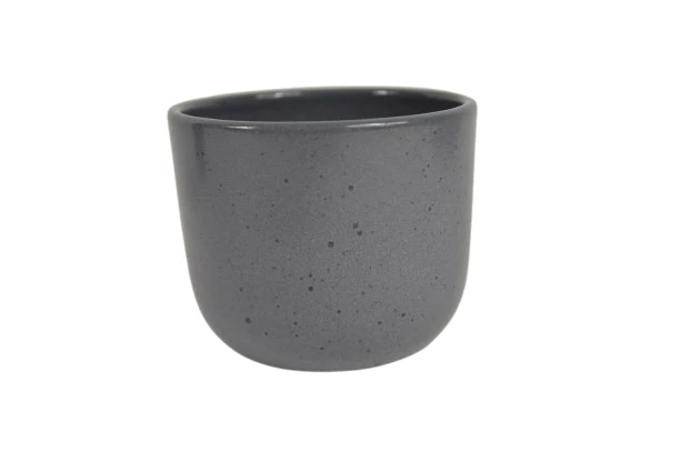 Blumentopf Boule Granit grau glänzend 10cm